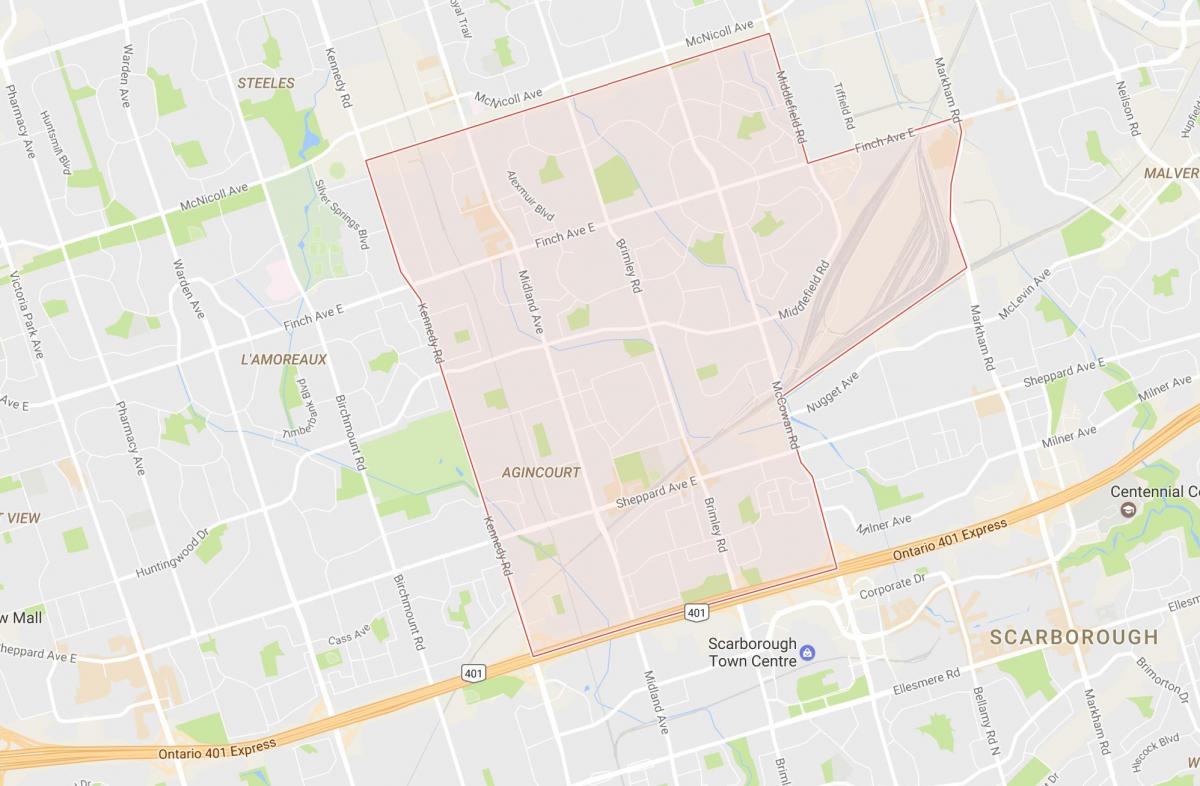 Kartta Agincourt naapuruus-Toronto