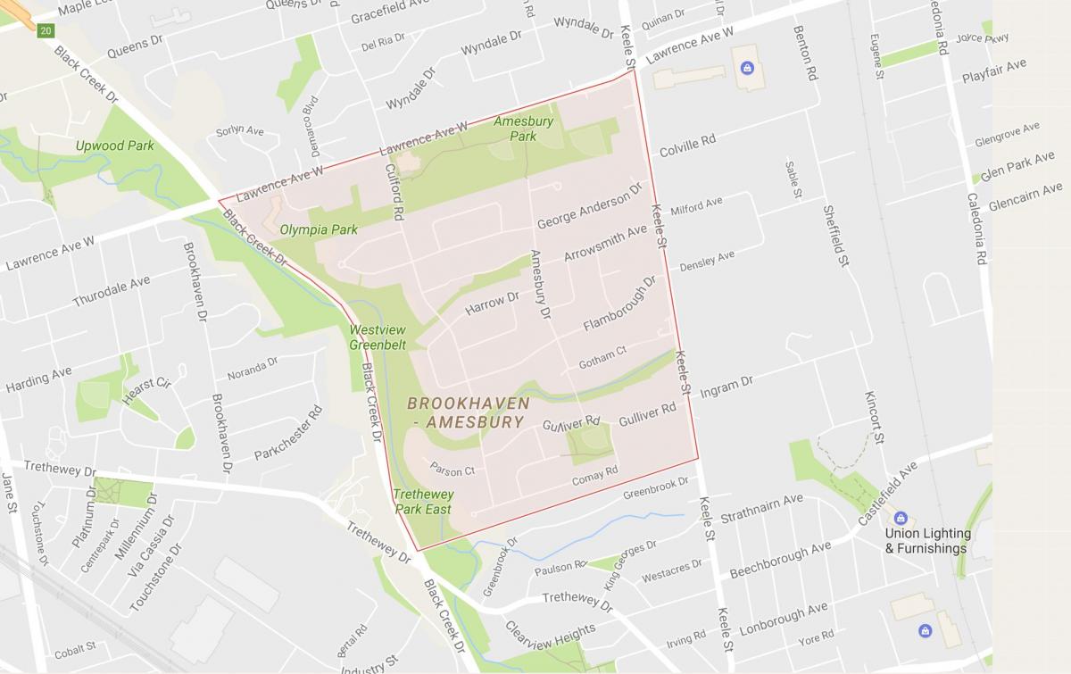 Kartta Amesbury naapuruus-Toronto