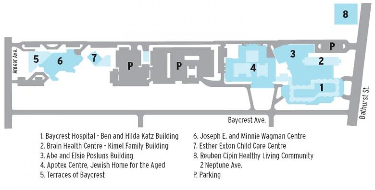 Kartta Baycrest Health Sciences