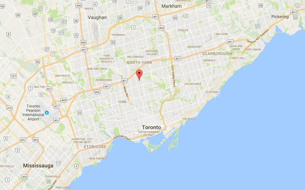 Kartta Bedford Park district Toronto