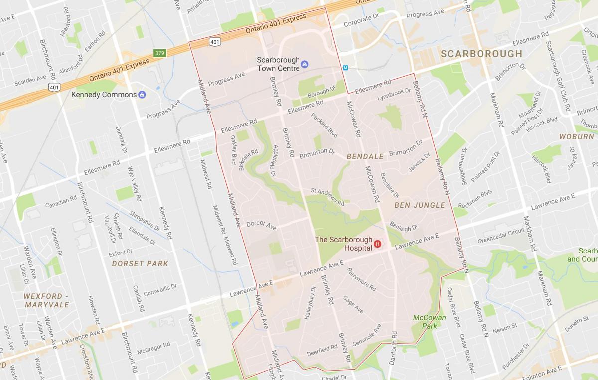 Kartta Bendale naapuruus-Toronto