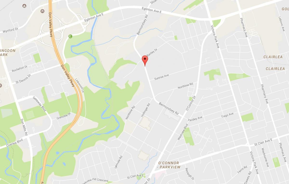 Kartta Bermondsey naapuruus-Toronto
