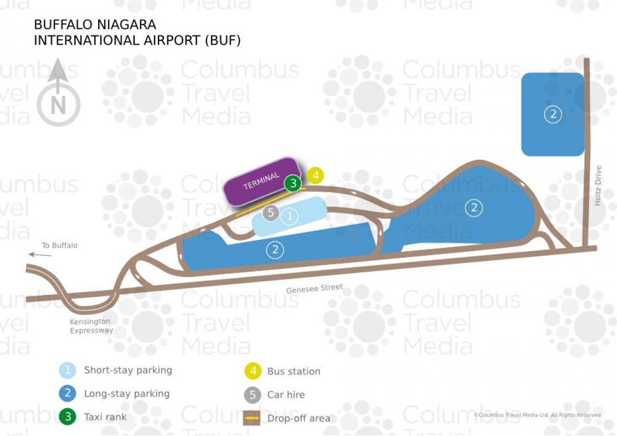 Kartta Buffalo Niagaran kansainvälinen lentokenttä