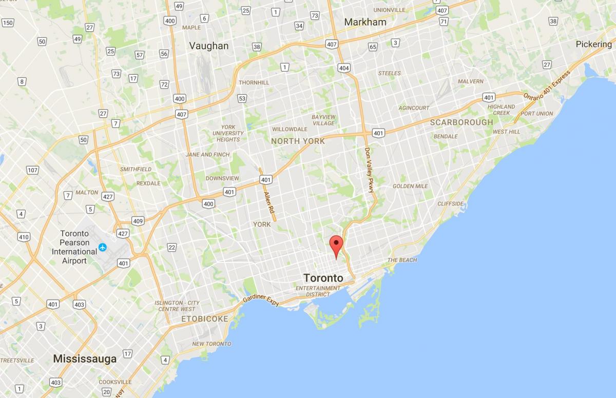 Kartta Cabbagetown Toronto district