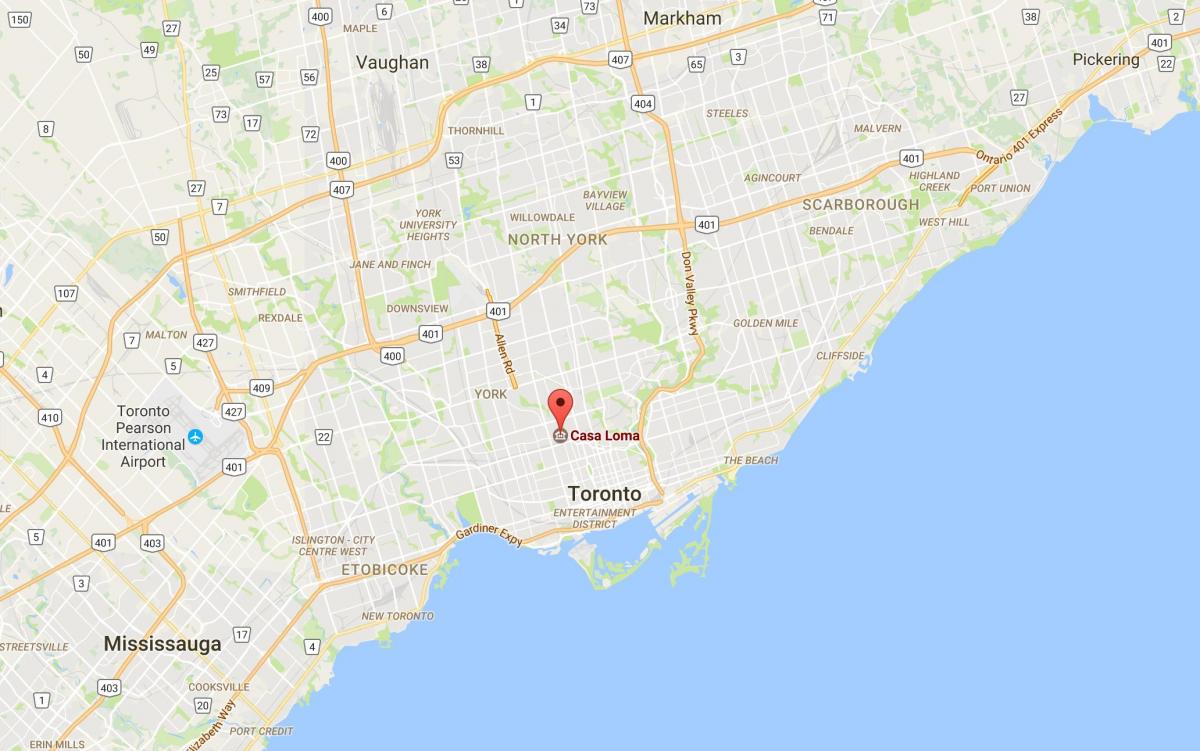Kartta Casa Loma Toronto district