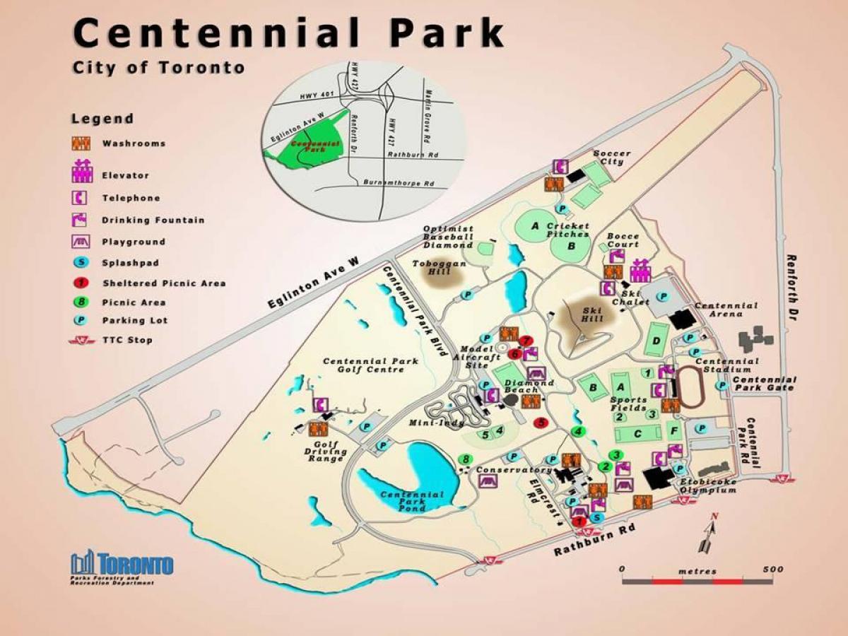 Kartta Centennial Park Kasvihuone Toronto