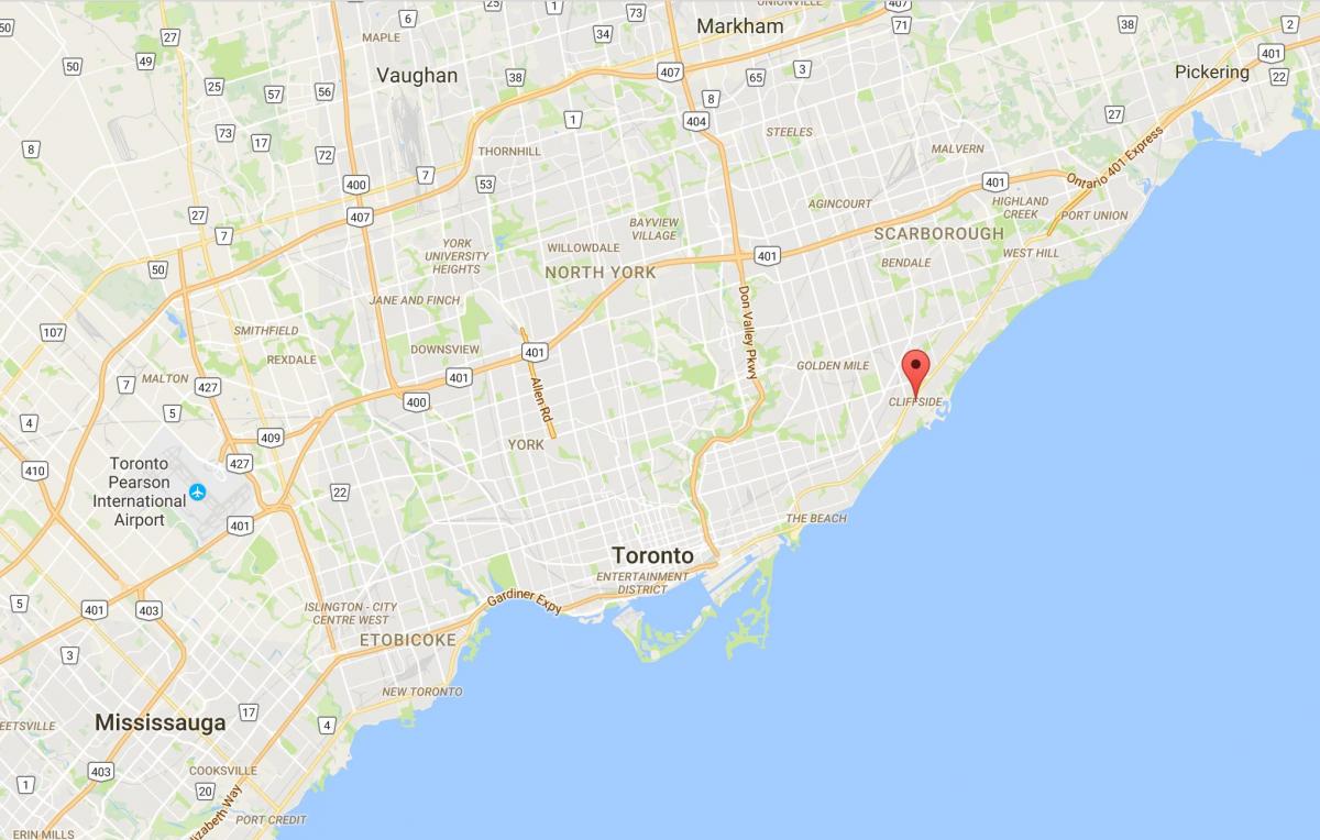 Kartta Cliffside Toronto district