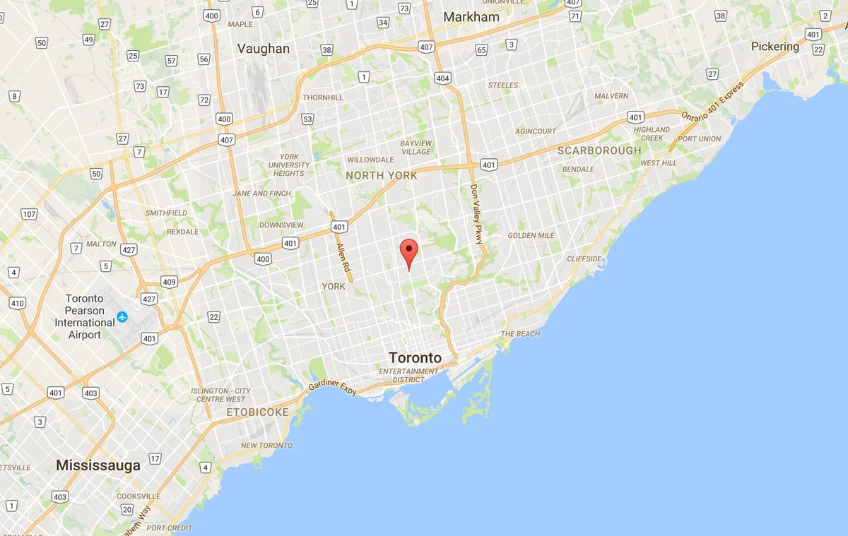 Kartta Davisville Kylän alueella Toronto