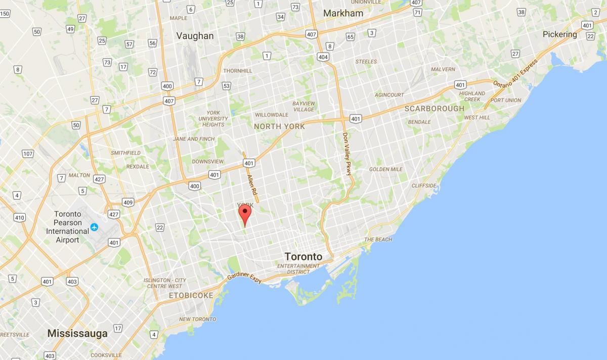 Kartta Earlscourt Toronto district