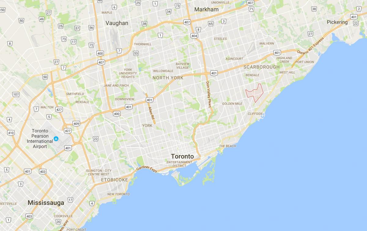Kartta Eglinton Toronto East district