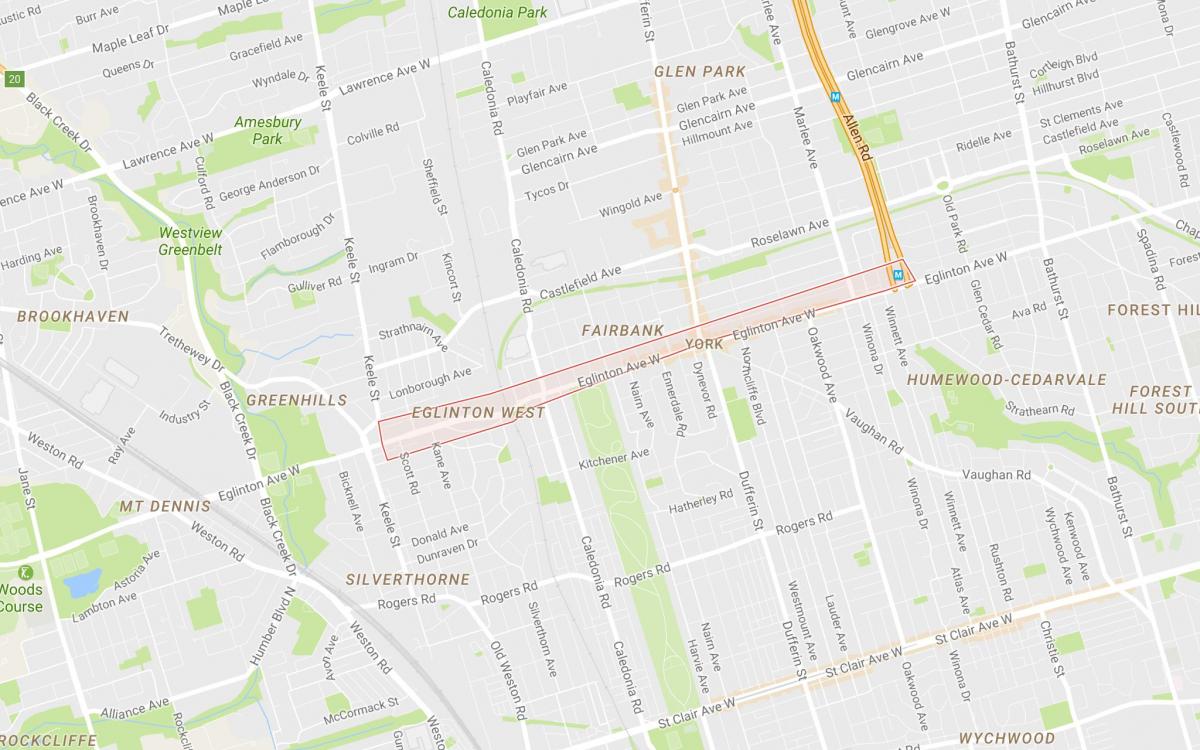 Kartta Eglinton West naapuruus-Toronto