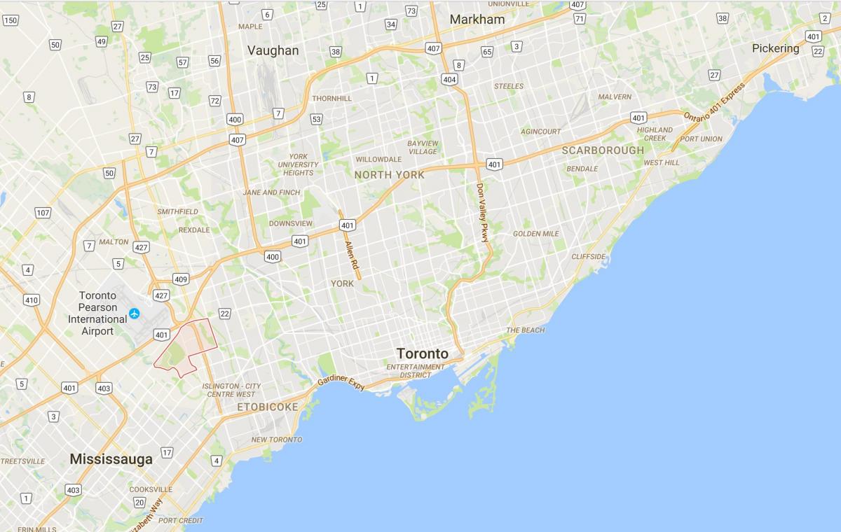Kartta Eringate Toronto district
