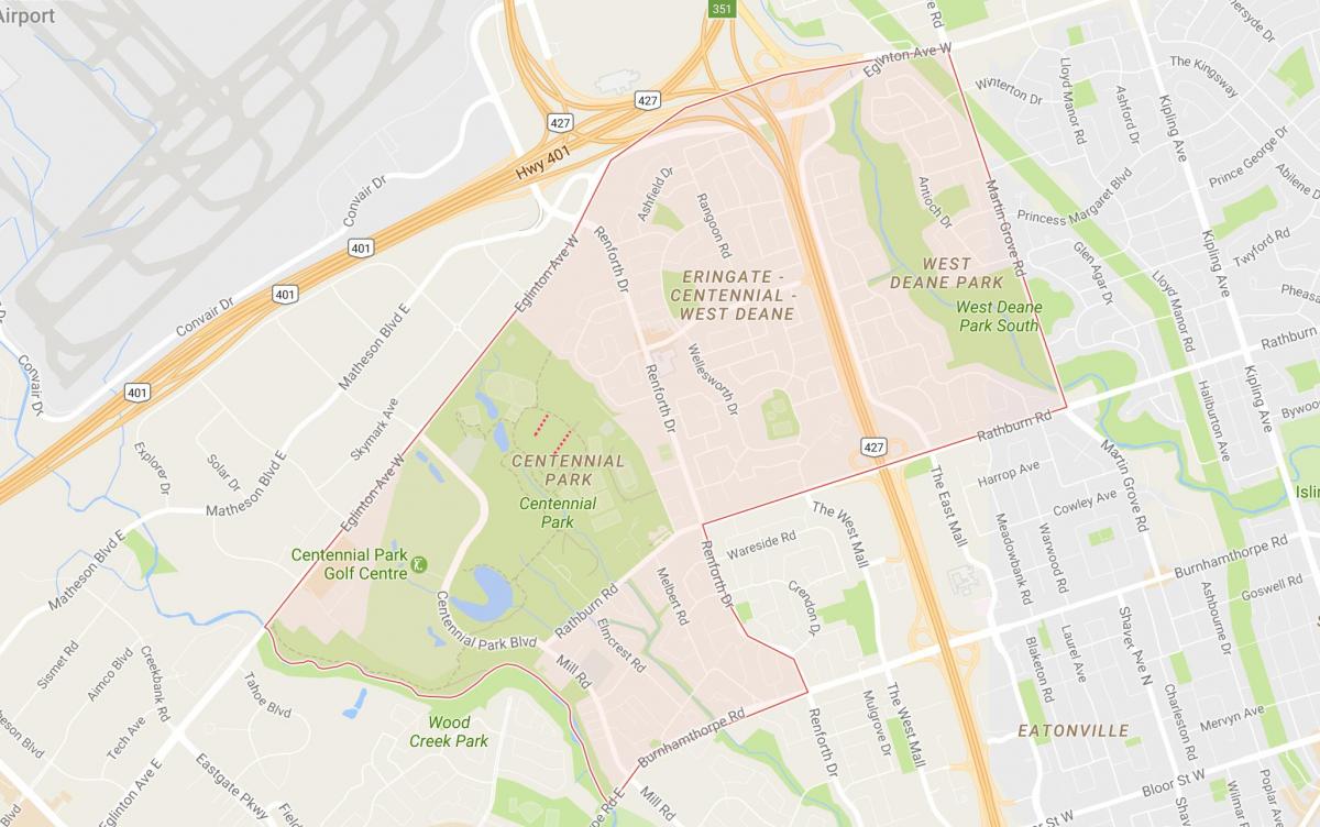 Kartta Eringate naapuruus-Toronto