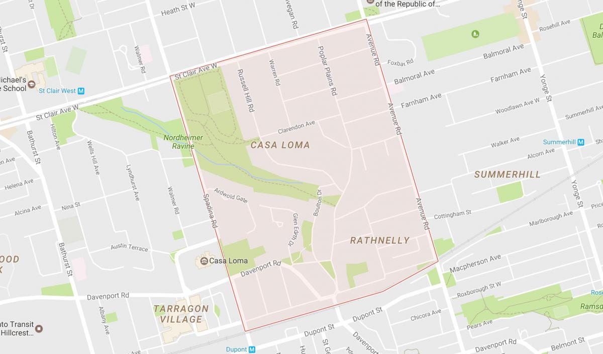 Kartta South Hill naapuruus-Toronto