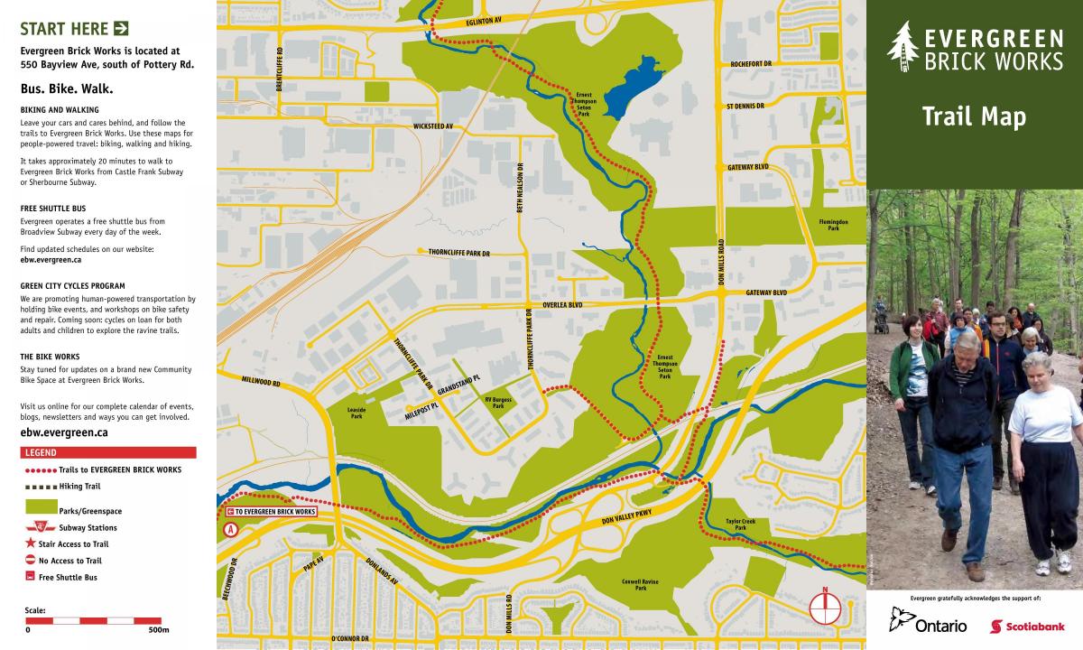 Kartta Evergreen Tiilitehdas Toronto trail