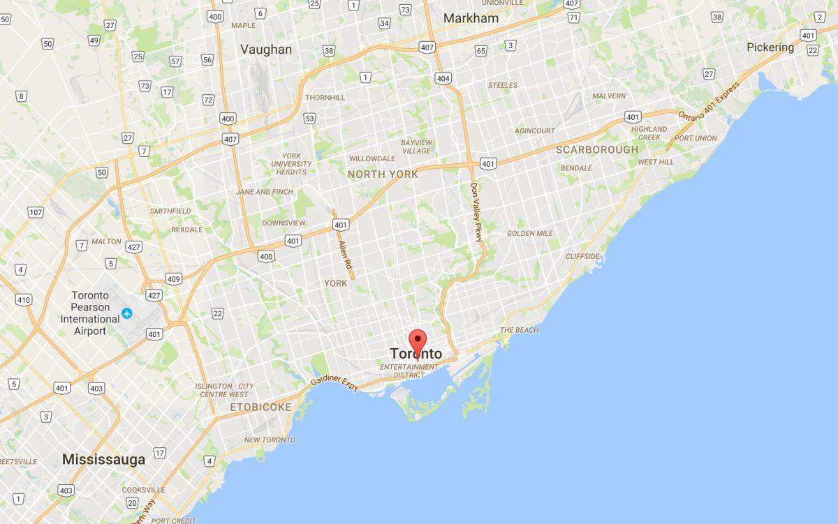 Kartta Financial District-alueella Toronto