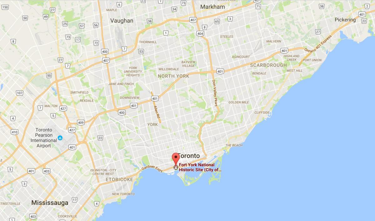 Kartta Fort York, Toronto district