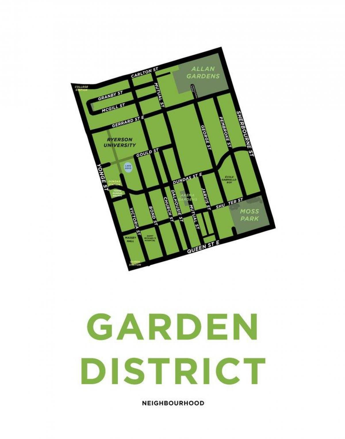 Kartta Garden District yleiskatsaus Toronto