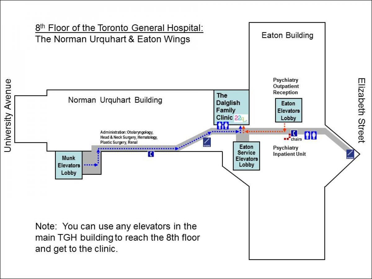Kartta General Hospital 8 krs Toronto