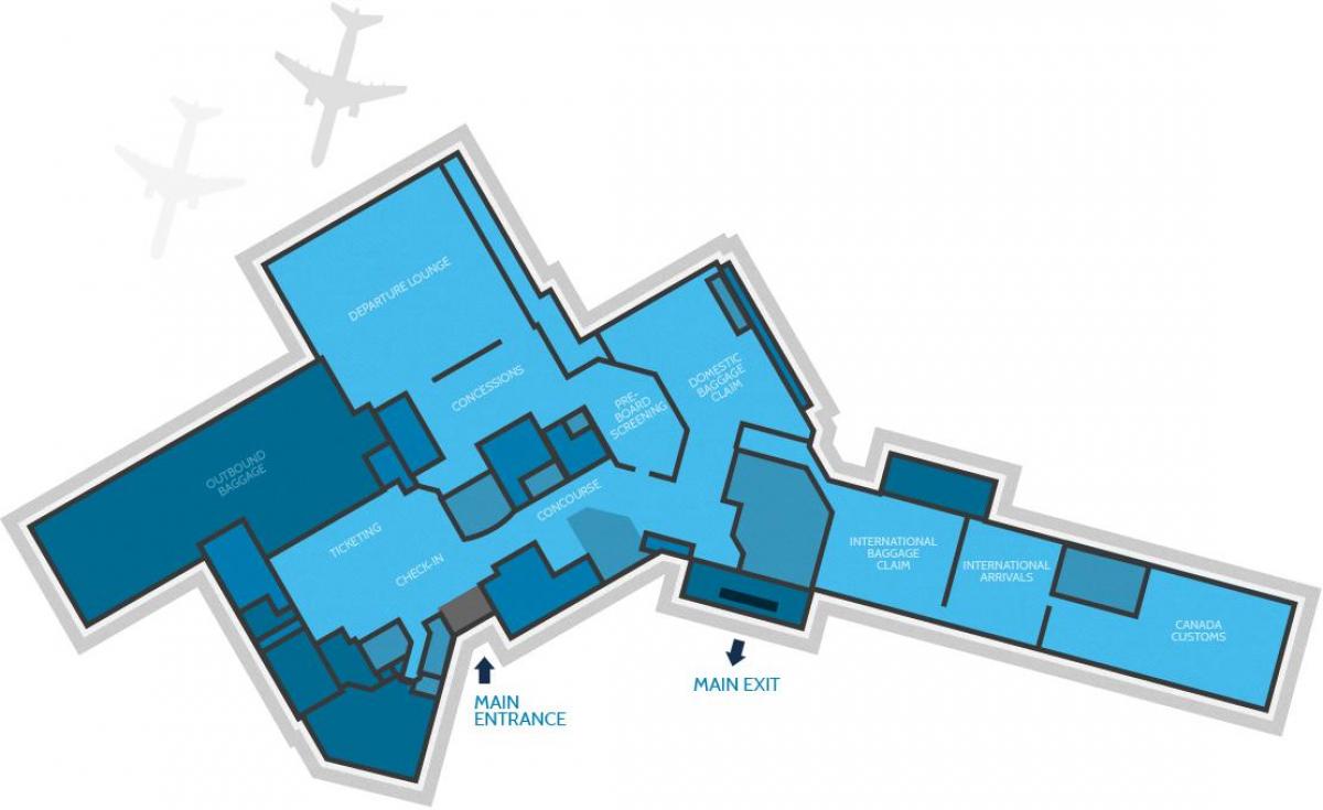 Kartta Hamilton lentokenttä terminaali