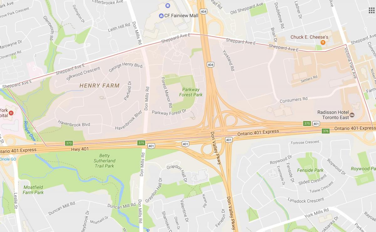 Kartta Henry Maatila naapurustossa Toronto