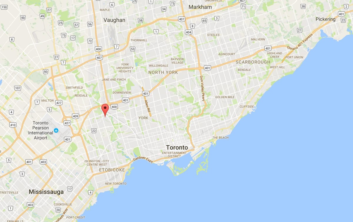 Kartta Humber Heights – Westmount Toronto district