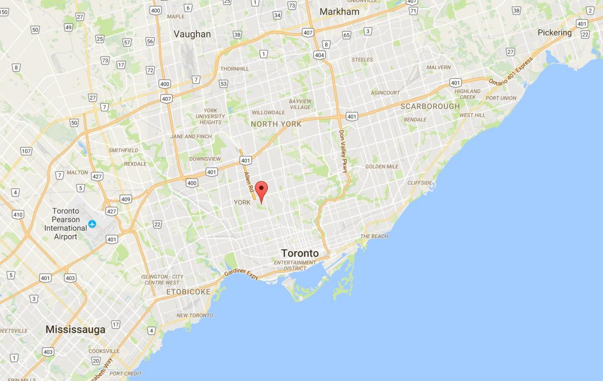 Kartta Humewood–Cedarvale Toronto district