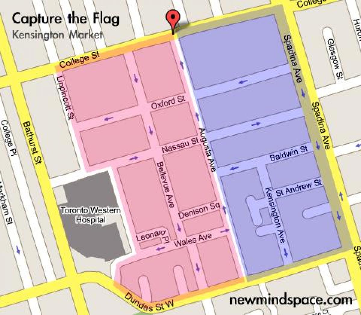 Kartta Kensington Market, Toronto City