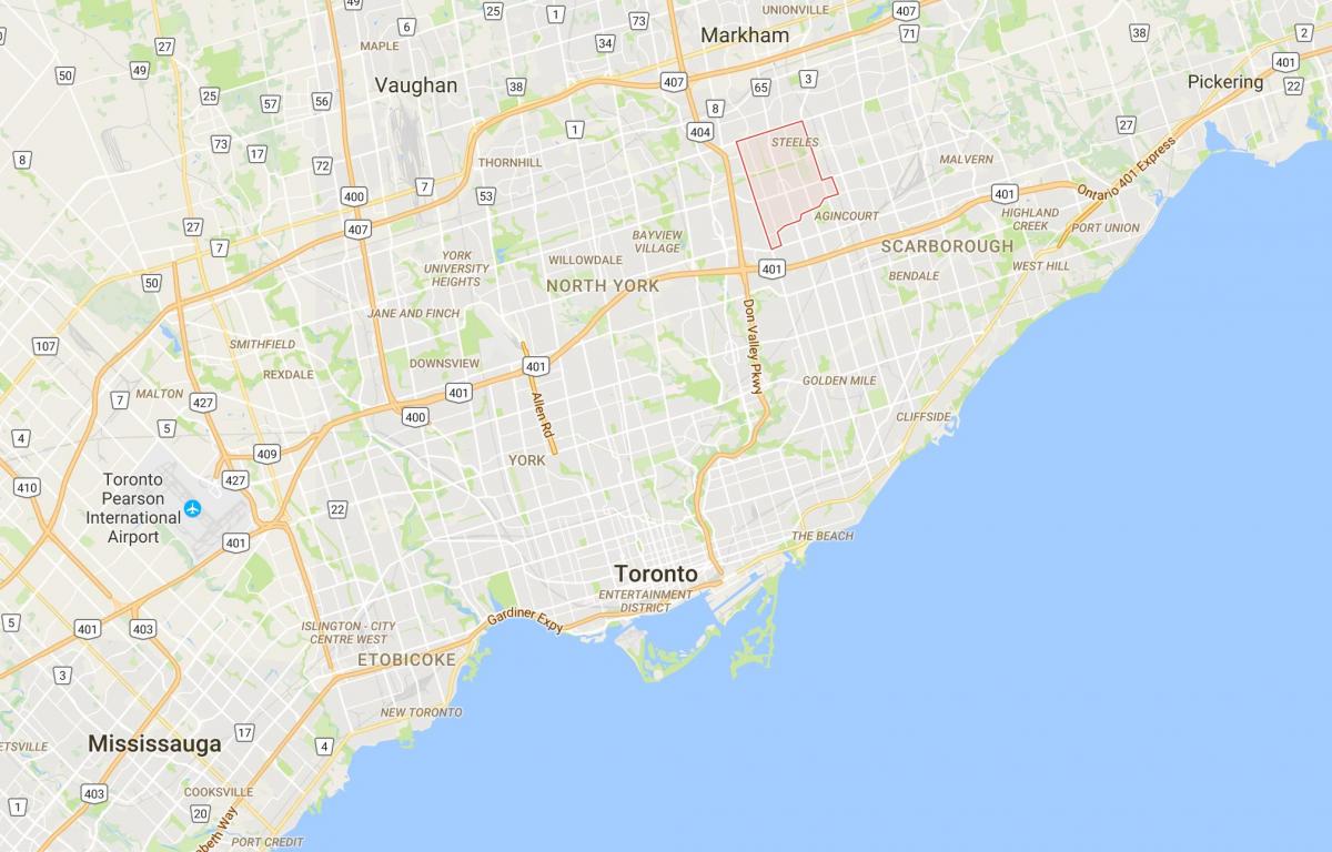 Kartta L'Amoreaux Toronto district