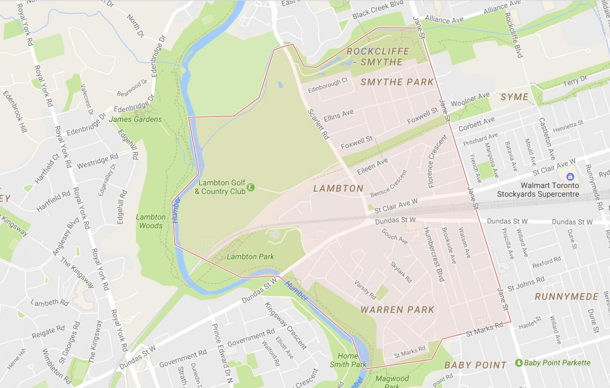 Kartta Lambton naapuruus-Toronto