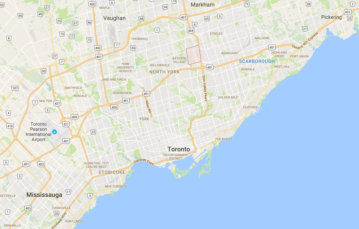 Kartta Maapähkinä Toronto district