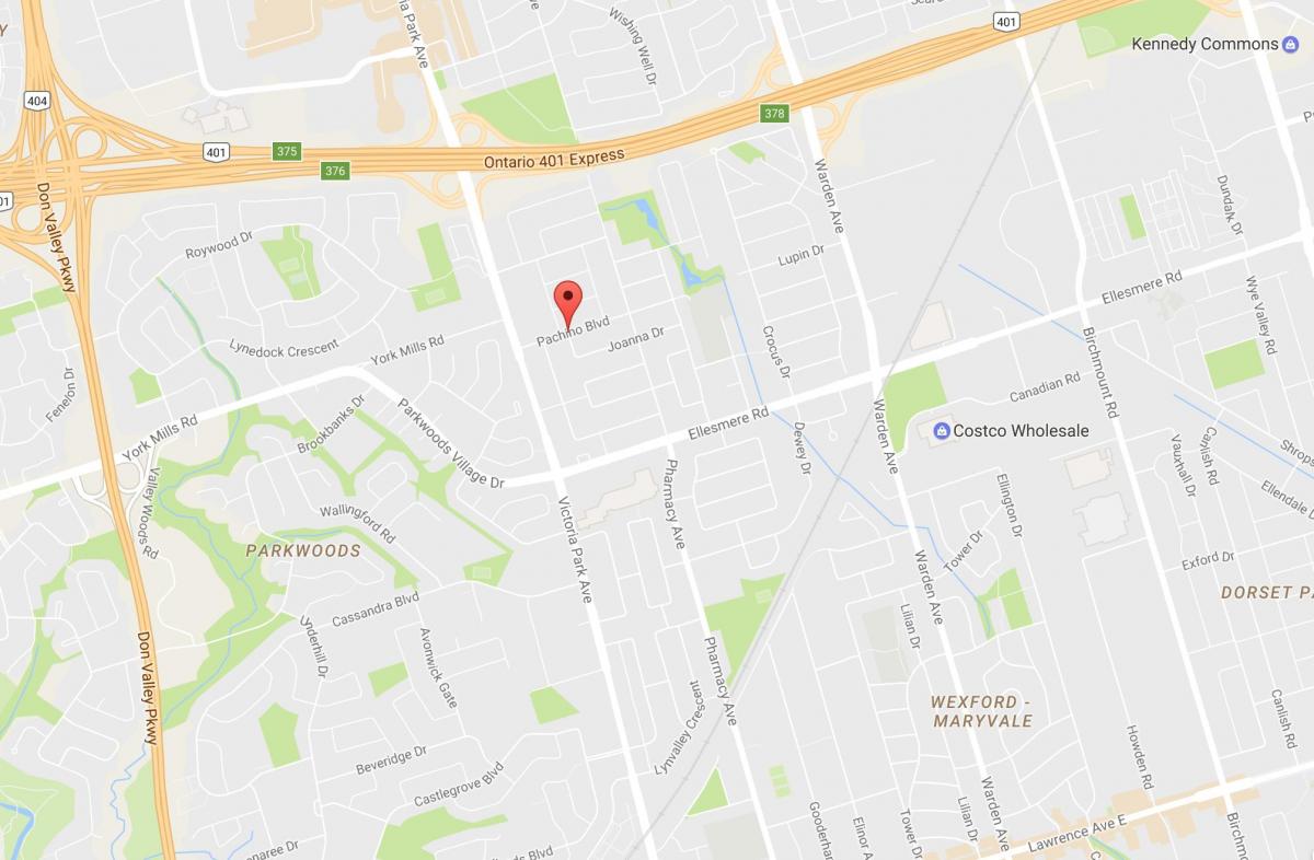 Kartta Maryvalen eighbourhood Toronto