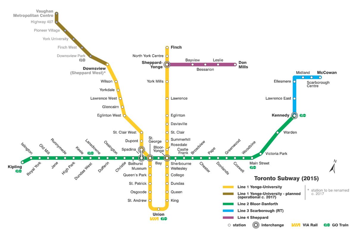 Kartta metro Toronto