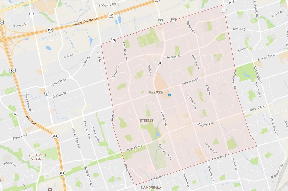 Kartta Milliken naapuruus-Toronto