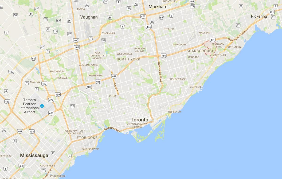 Kartta Morningside Toronto district