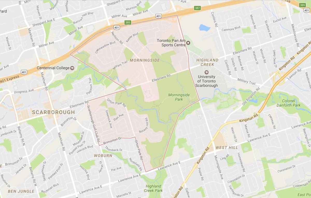 Kartta Morningside naapuruus-Toronto