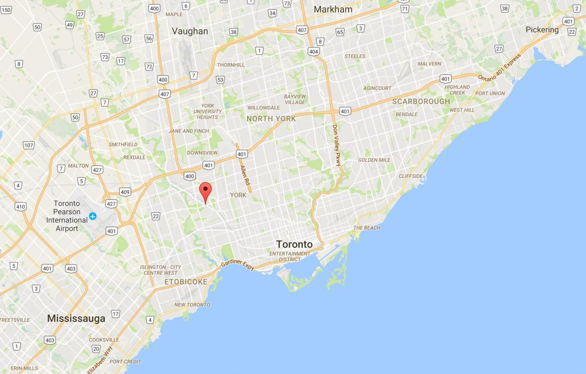 Kartta Mount Dennis Toronto district