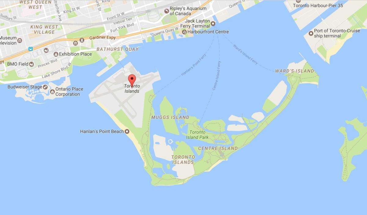 Kartta naapuruston Toronto Islands naapuruus-Toronto