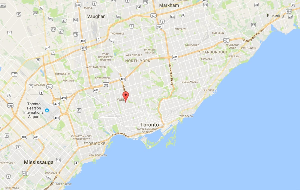 Kartta Oakwood–Vaughan Toronto district