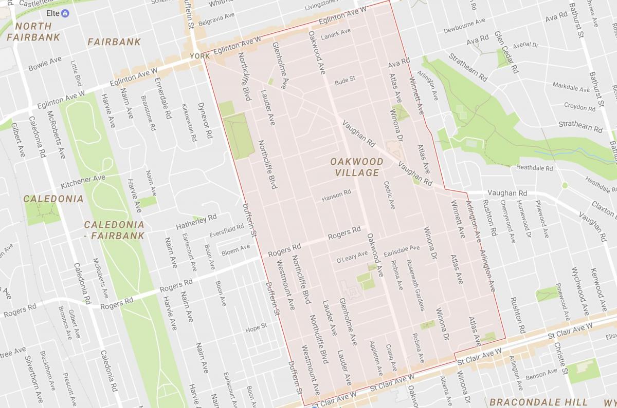 Kartta Oakwood–Vaughan naapuruus-Toronto
