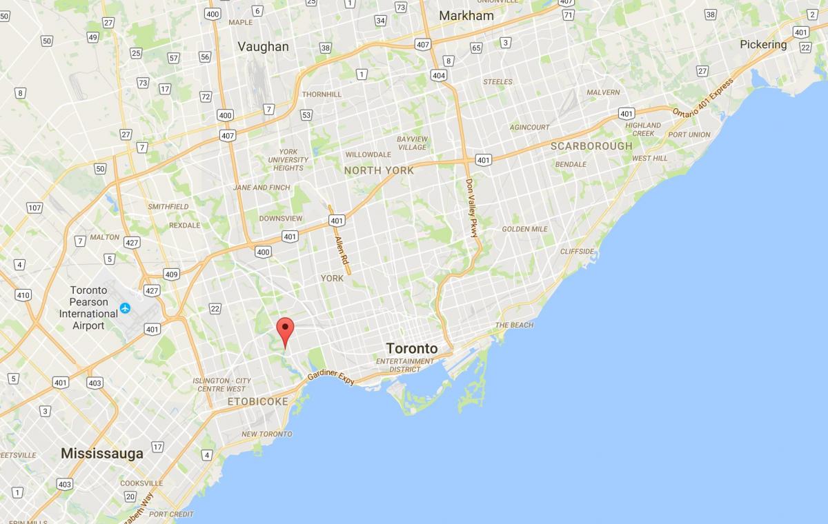 Kartta Old Mill district Toronto