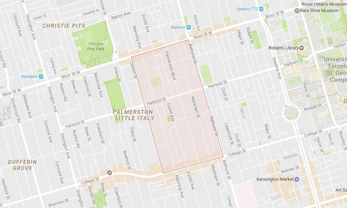 Kartta Palmerston naapuruus-Toronto