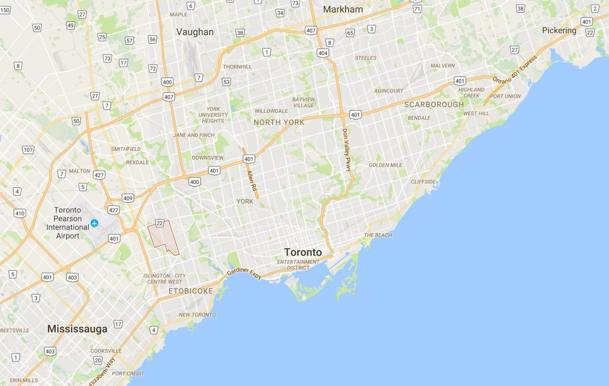 Kartta prinsessa Gardens alueella Toronto