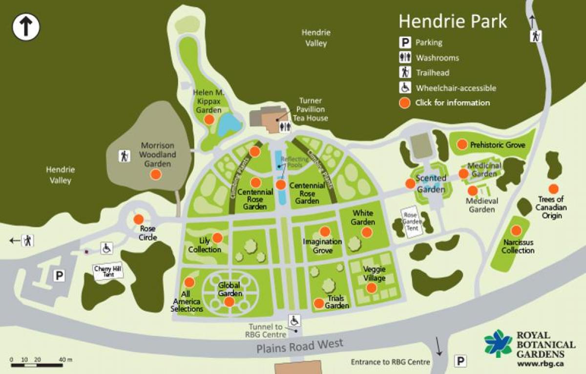 Kartta RBG Hendrie Park