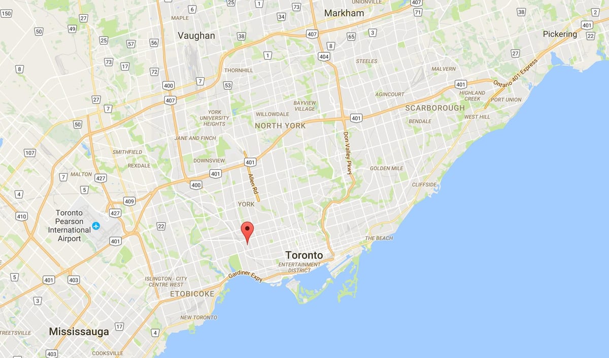 Kartta Risteyksessä Kolmion piirin Toronto