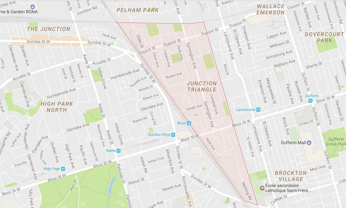 Kartta Risteyksessä Kolmio naapuruus-Toronto