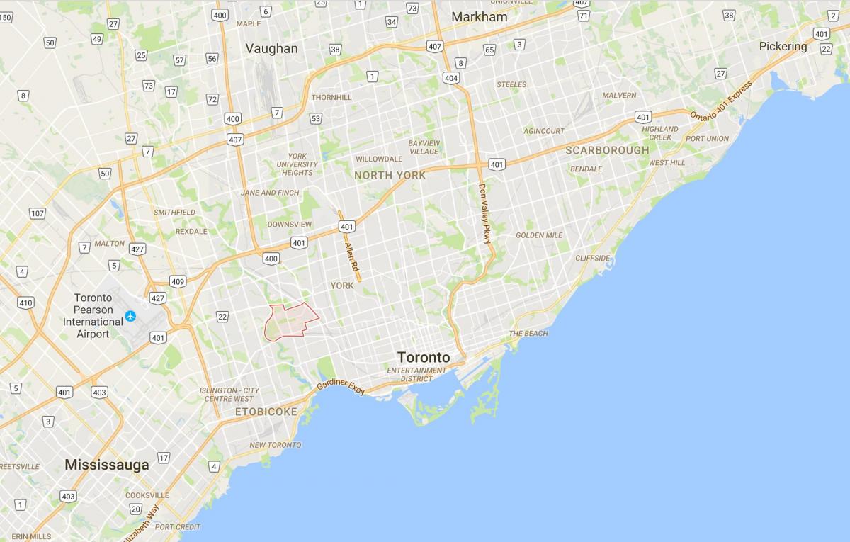 Kartta Rockcliffe–Smythe Toronto district