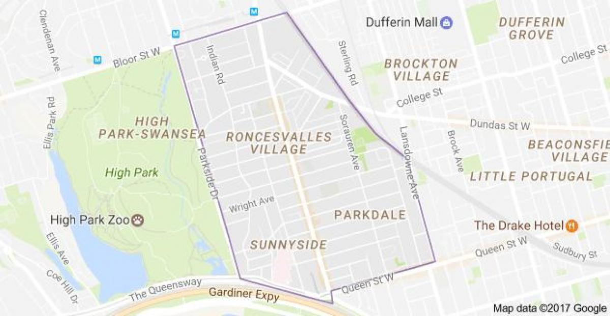 Kartta Roncesvallesiin village, Toronto