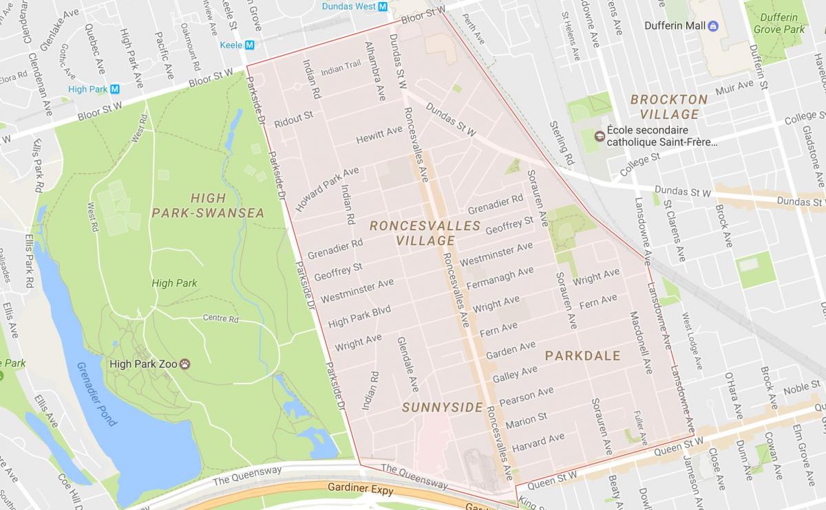 Kartta Roncesvallesiin naapuruus-Toronto