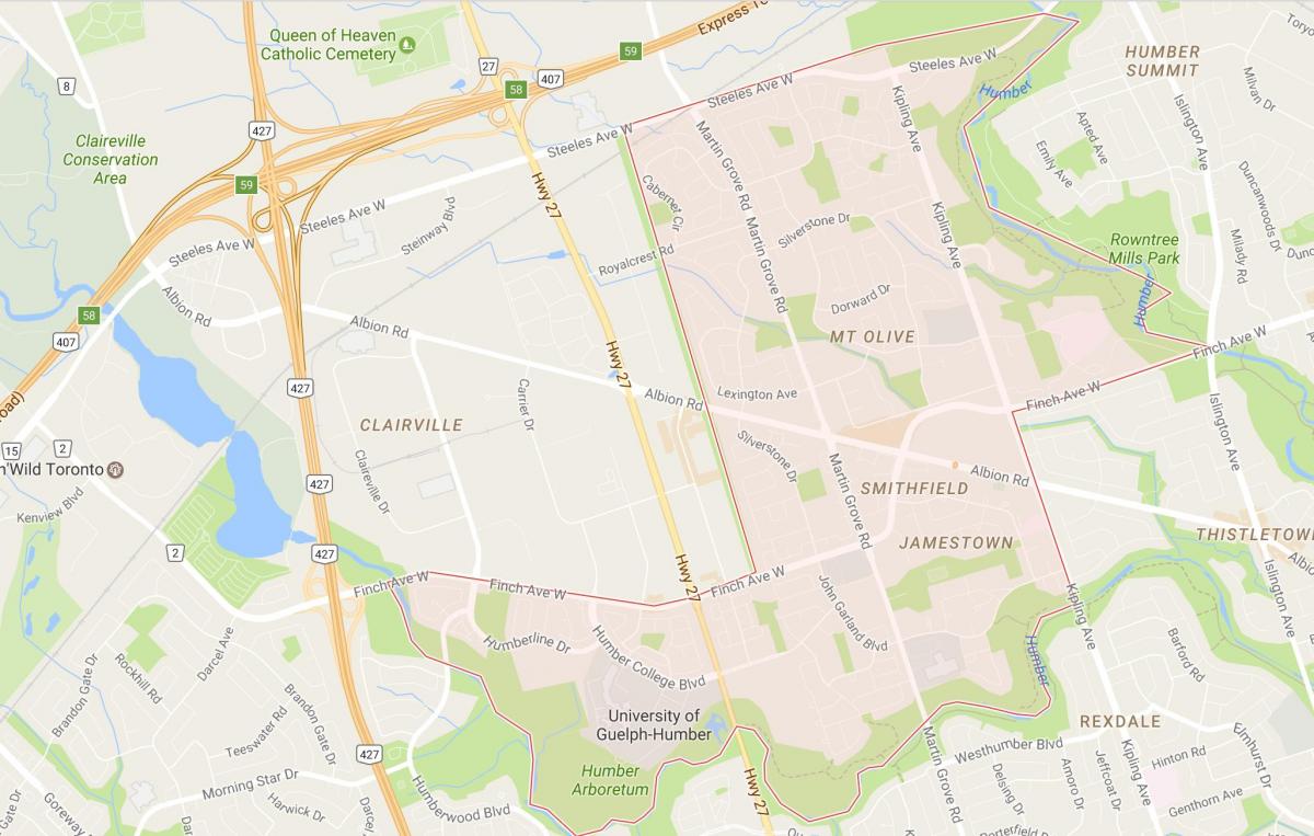 Kartta Smithfield naapuruston naapuruston Torontossa